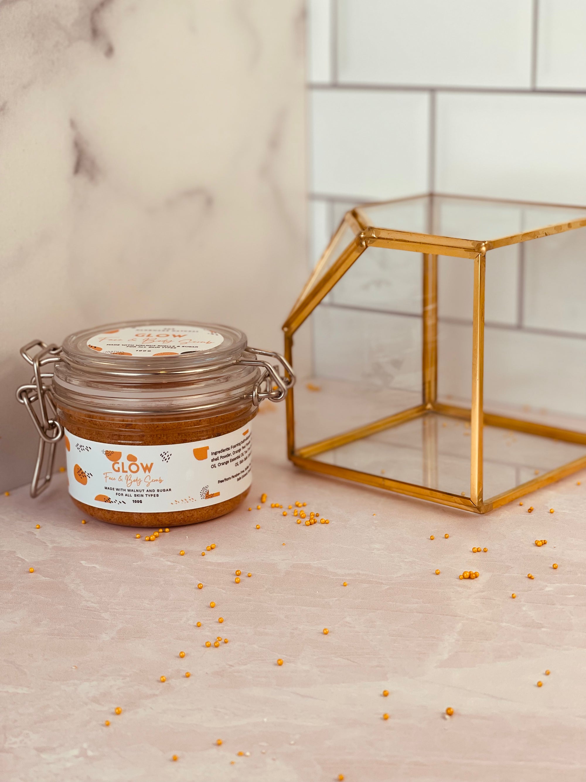 Luminous Glow Face and Body Scrub - Orange Peel, Walnut  & Sugar