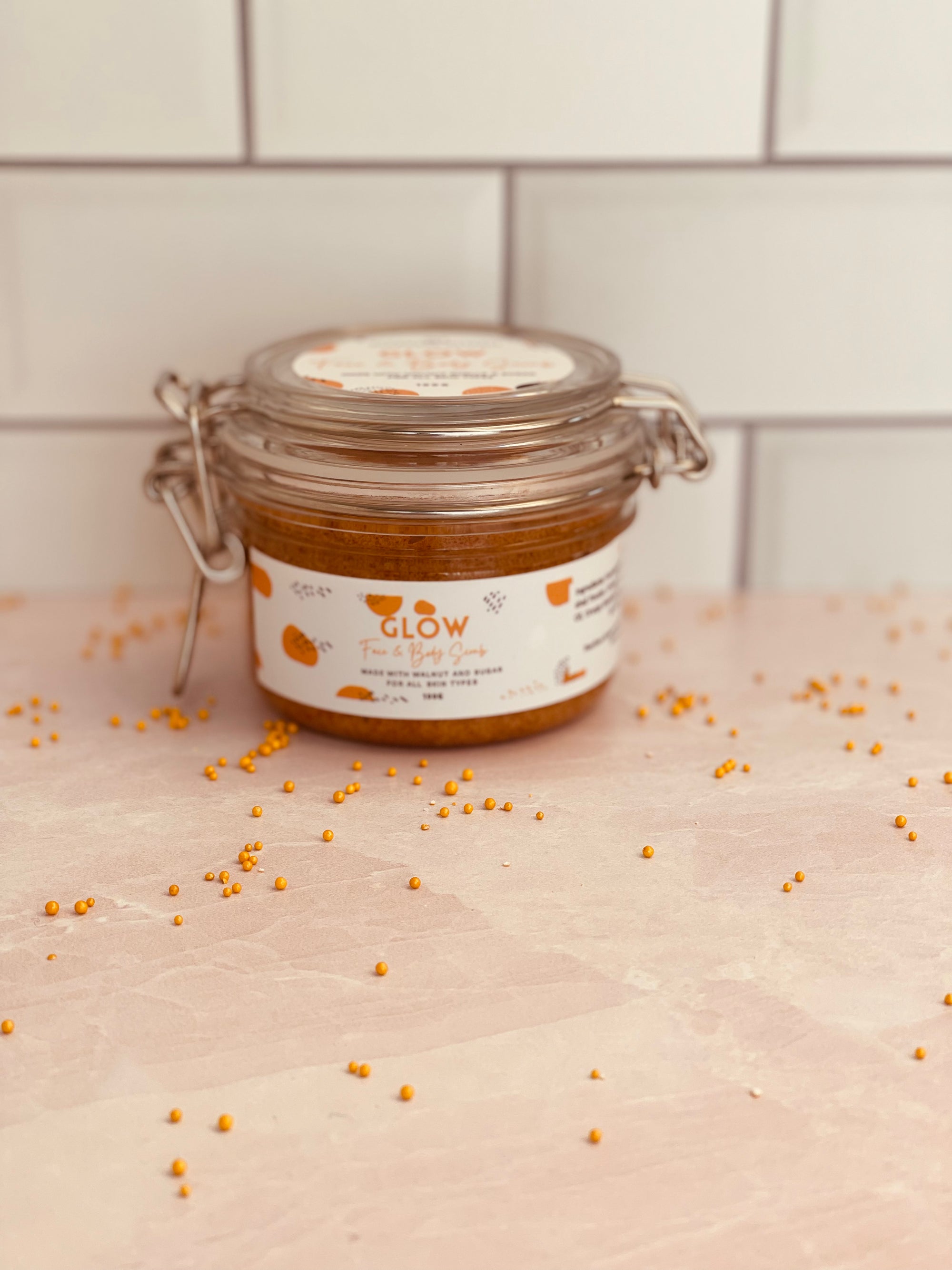 Luminous Glow Face and Body Scrub - Orange Peel, Walnut  & Sugar